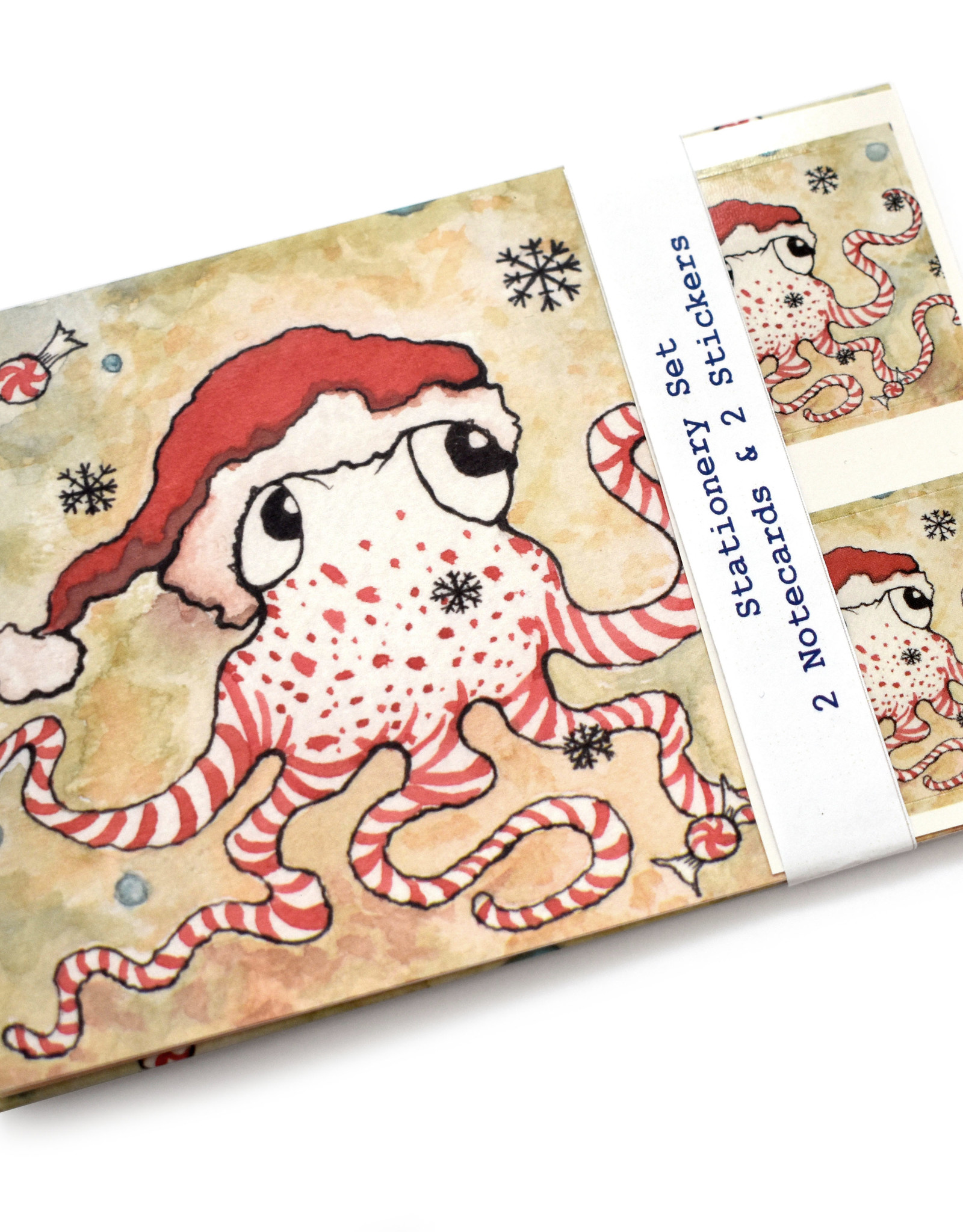 Melissa Rohr Gindling Holiday Octopus Stationery Set by Melissa Rohr Gindling