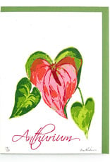 Don Widmer Hearts & Flowers: Anthurium, Letterpress Card, Don Widmer