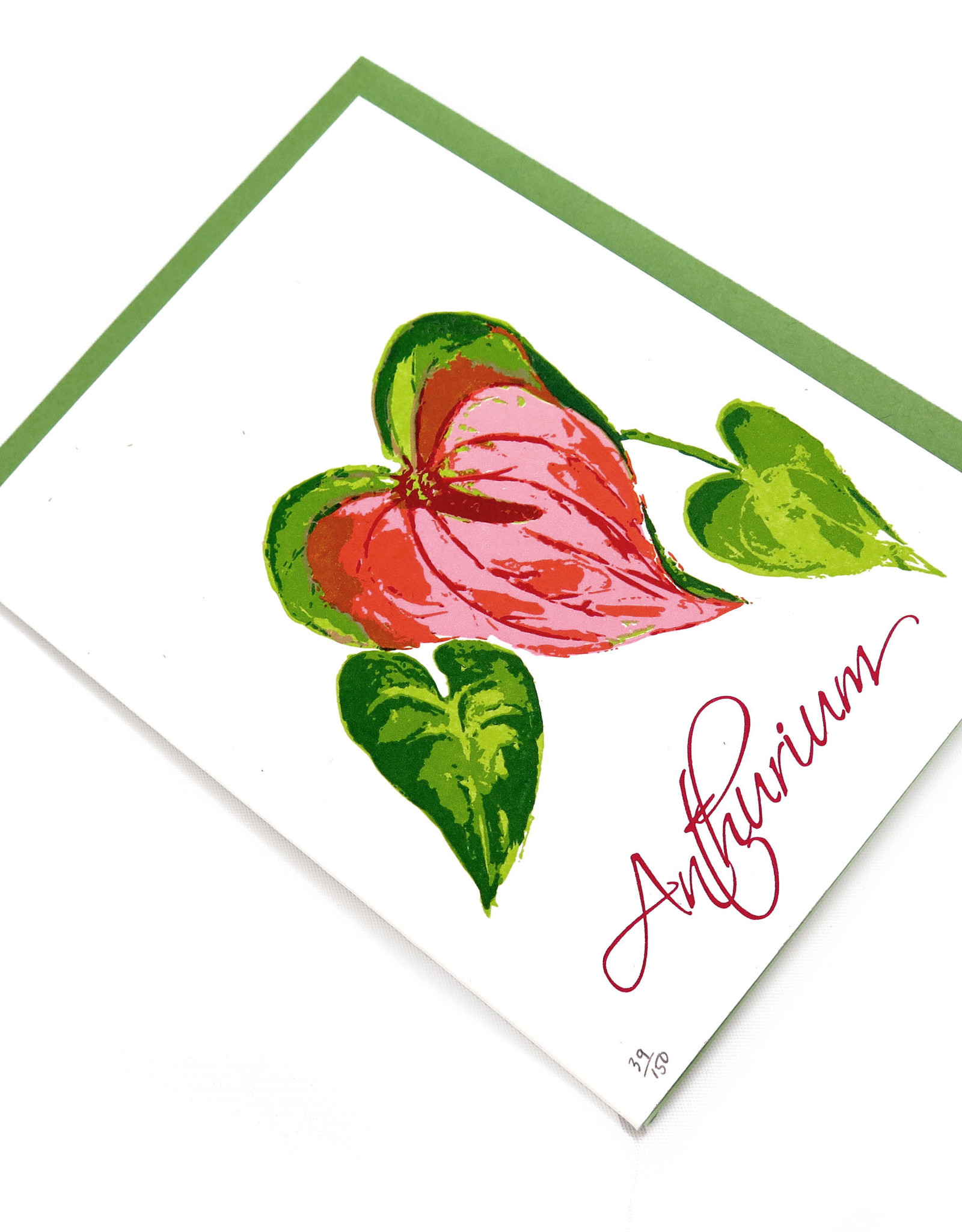 Don Widmer Hearts & Flowers: Anthurium, Letterpress Card, Don Widmer