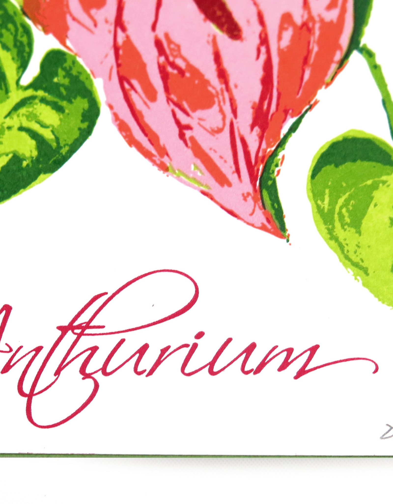 Don Widmer Hearts & Flowers: Anthurium, Letterpress Card, Don Widmer