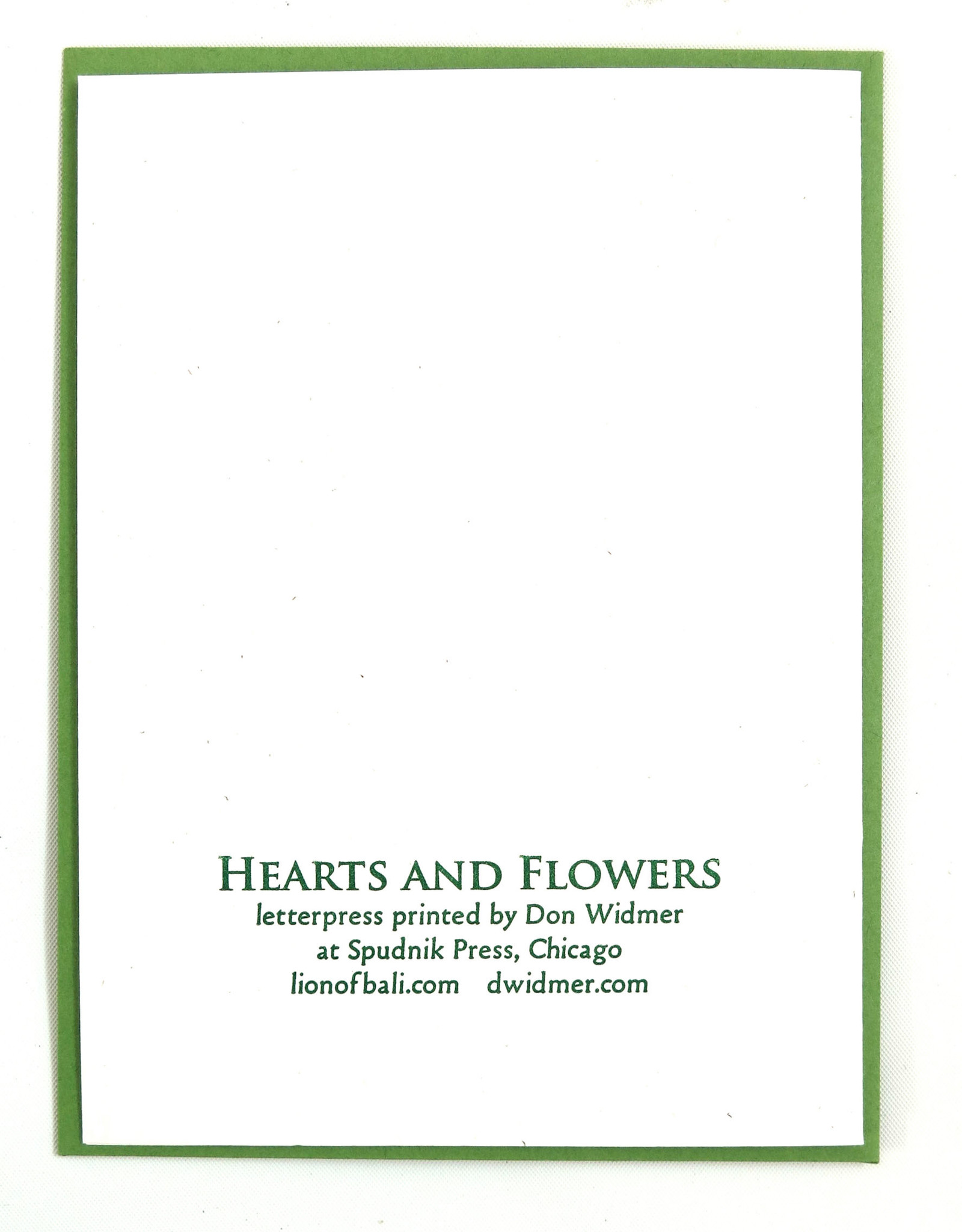 Don Widmer Hearts & Flowers: Anthurium, Letterpress Card, Don Widmer