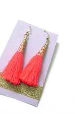 Hot Pink Tassle Earrings, Dana Diederich