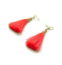 Hot Pink Tassle Earrings, Dana Diederich