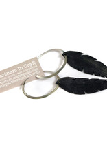 True Partners in Craft Large Feathers on Silver Hoops by True Partners in Craft