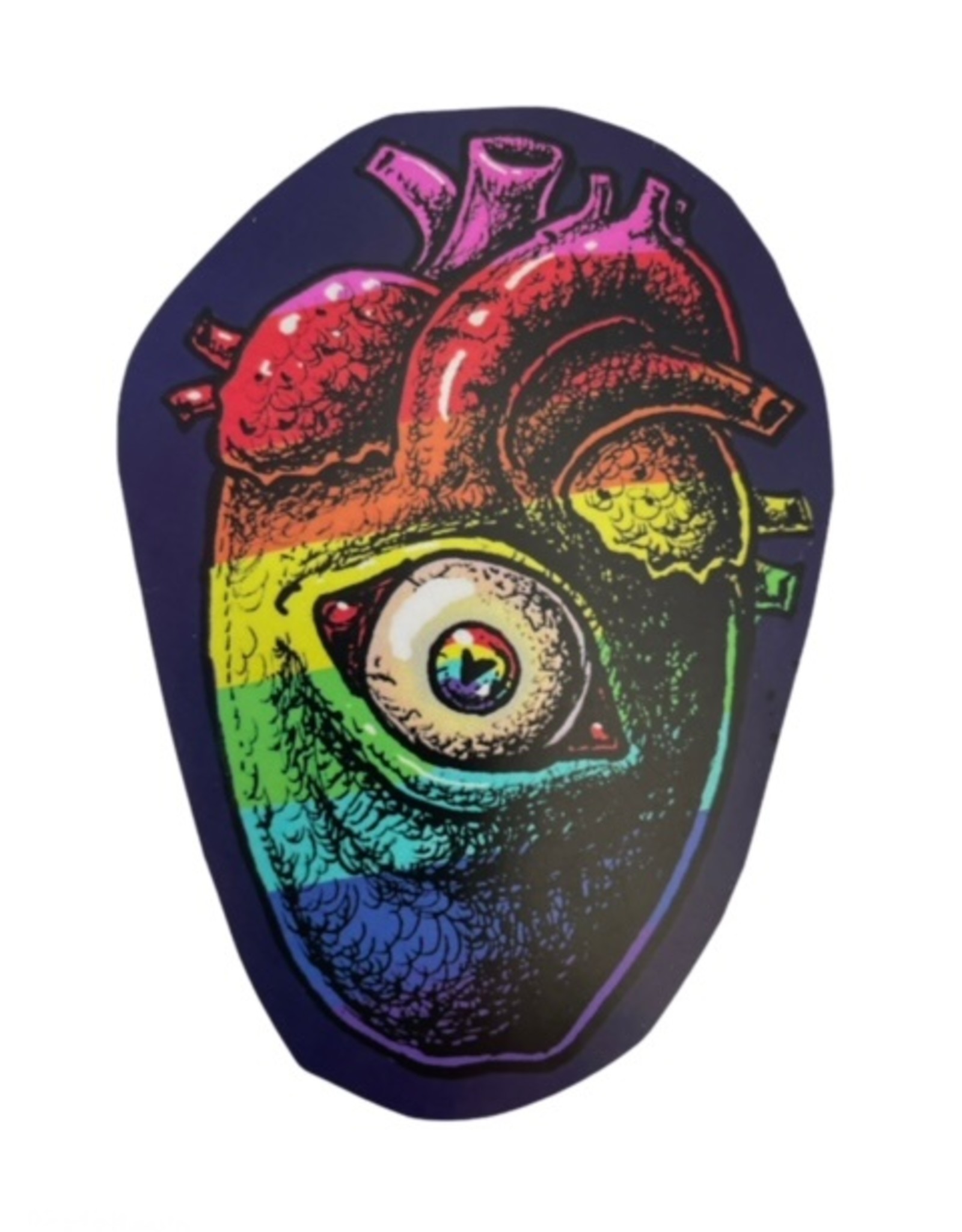 “Gay Horror!” Heart Sticker (Rainbow) by The Miasma