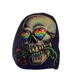 “Gay Horror!” Skull Sticker (Rainbow) by The Miasma