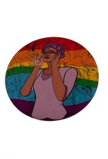 Sam Kirk Queertopia Rainbow Button by Sam Kirk