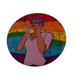 Sam Kirk Queertopia Rainbow Button by Sam Kirk