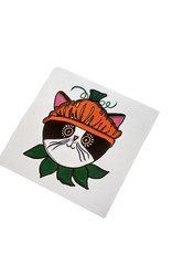 Lizzie Monsreal Pumpkin Cat Sticker  by Lizzie Monsreal