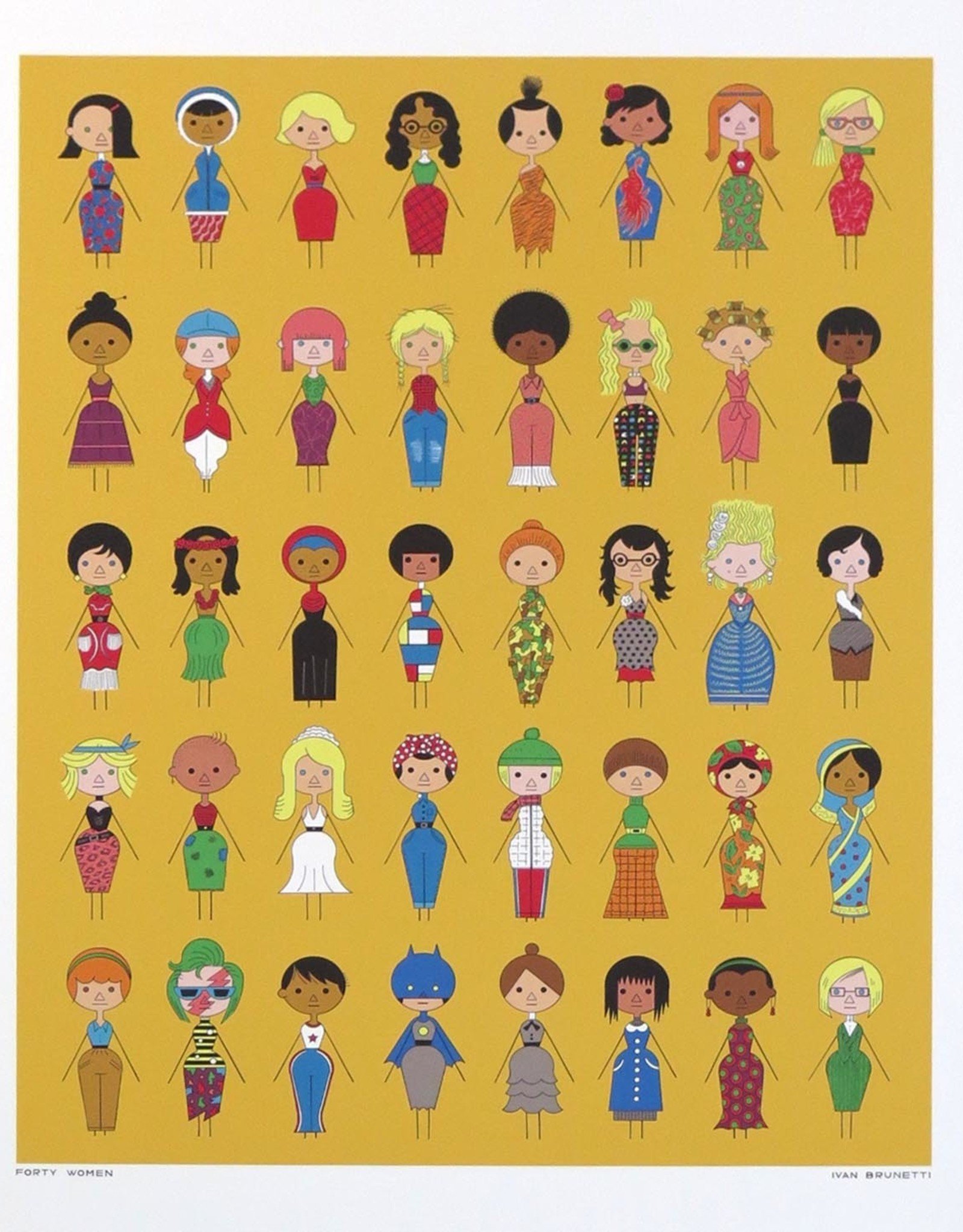 Ivan Brunetti “Forty Women” SIGNED digital print by Ivan Brunetti