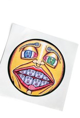 "SMILE!" vinyl sticker by Evan Kasle