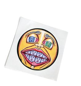 "SMILE!" vinyl sticker by Evan Kasle