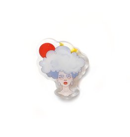 Cecilia Jane "Cloud Gal" Acrylic Pin by Cecilia Jane