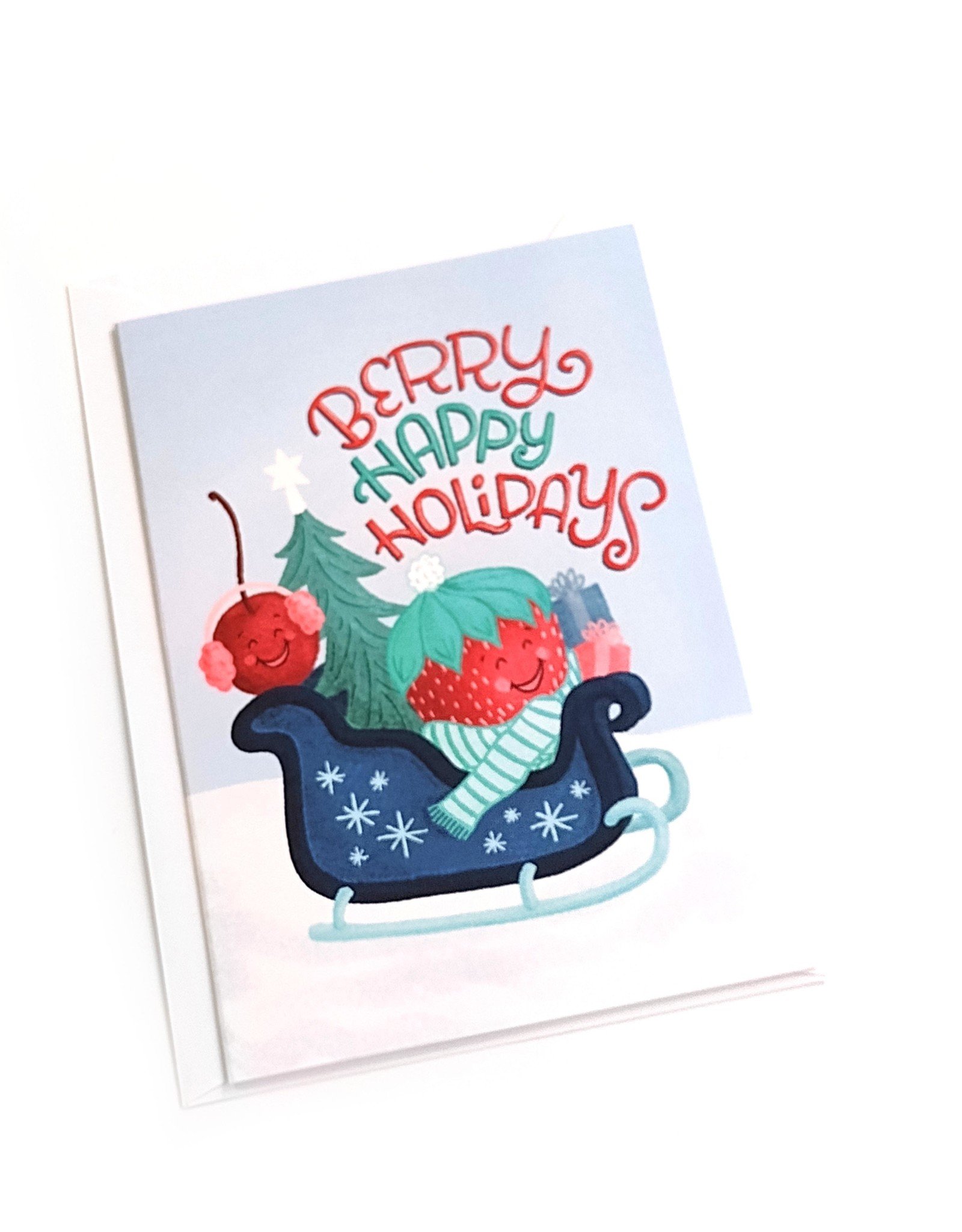 Paper Heart Dispatch Berry Happy Holidays Card by Jennifer Hines