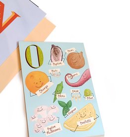 Paper Heart Dispatch Food Alphabet Flash Cards by Jennifer Hines