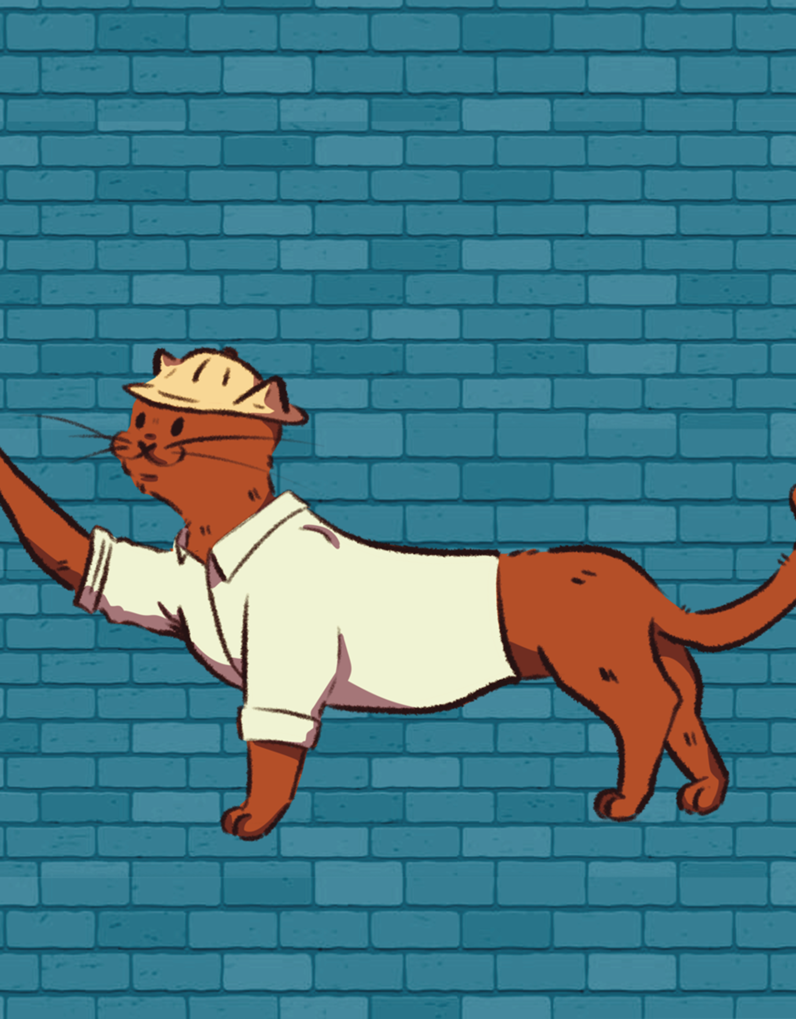 "Construction Cat #1" print by Andrea Magdaleno