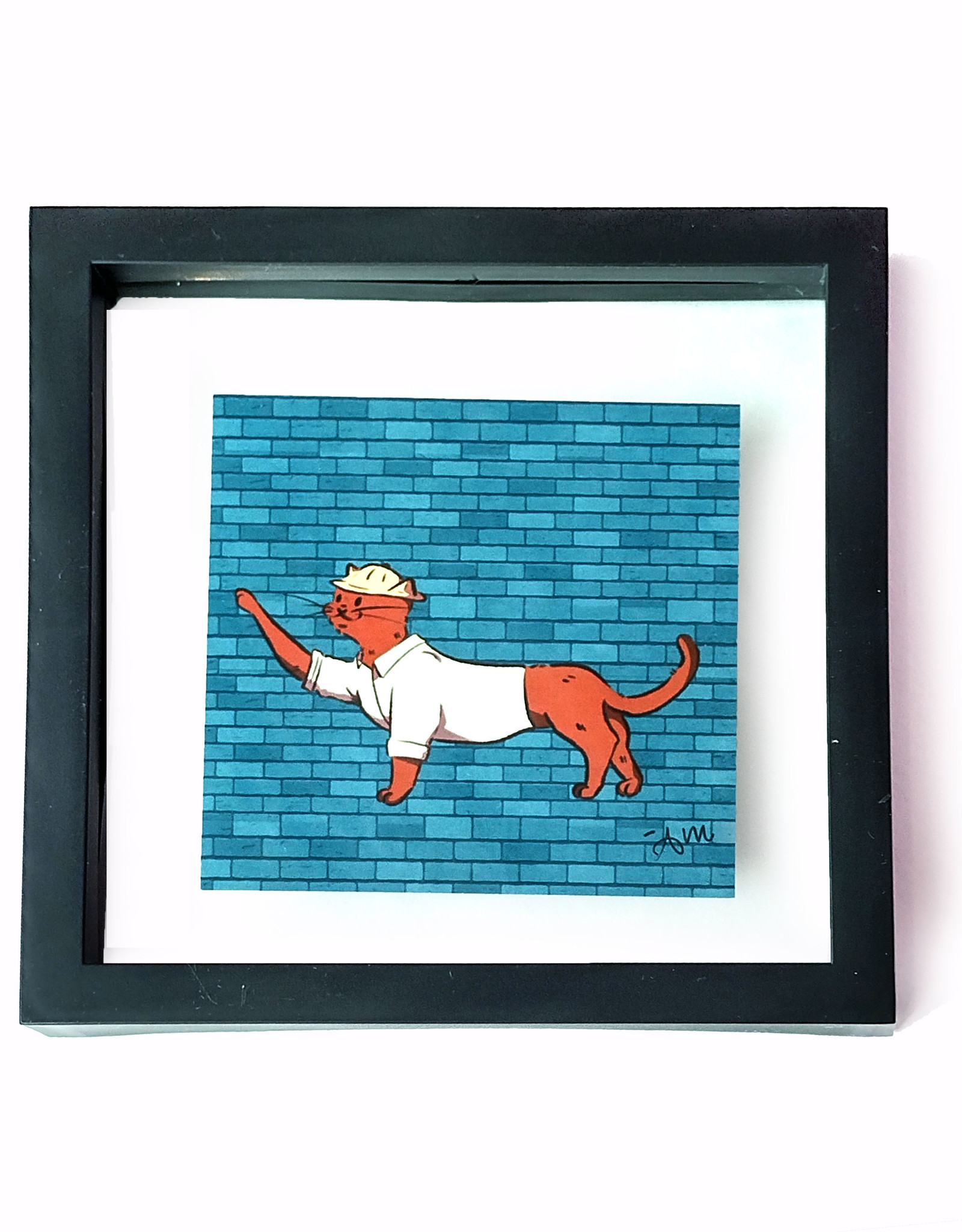 "Construction Cat #1" print by Andrea Magdaleno