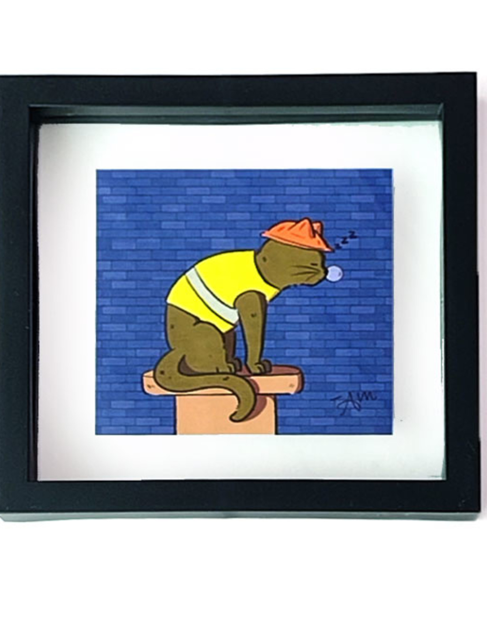 "Construction Cat #3" print by Andrea Magdaleno