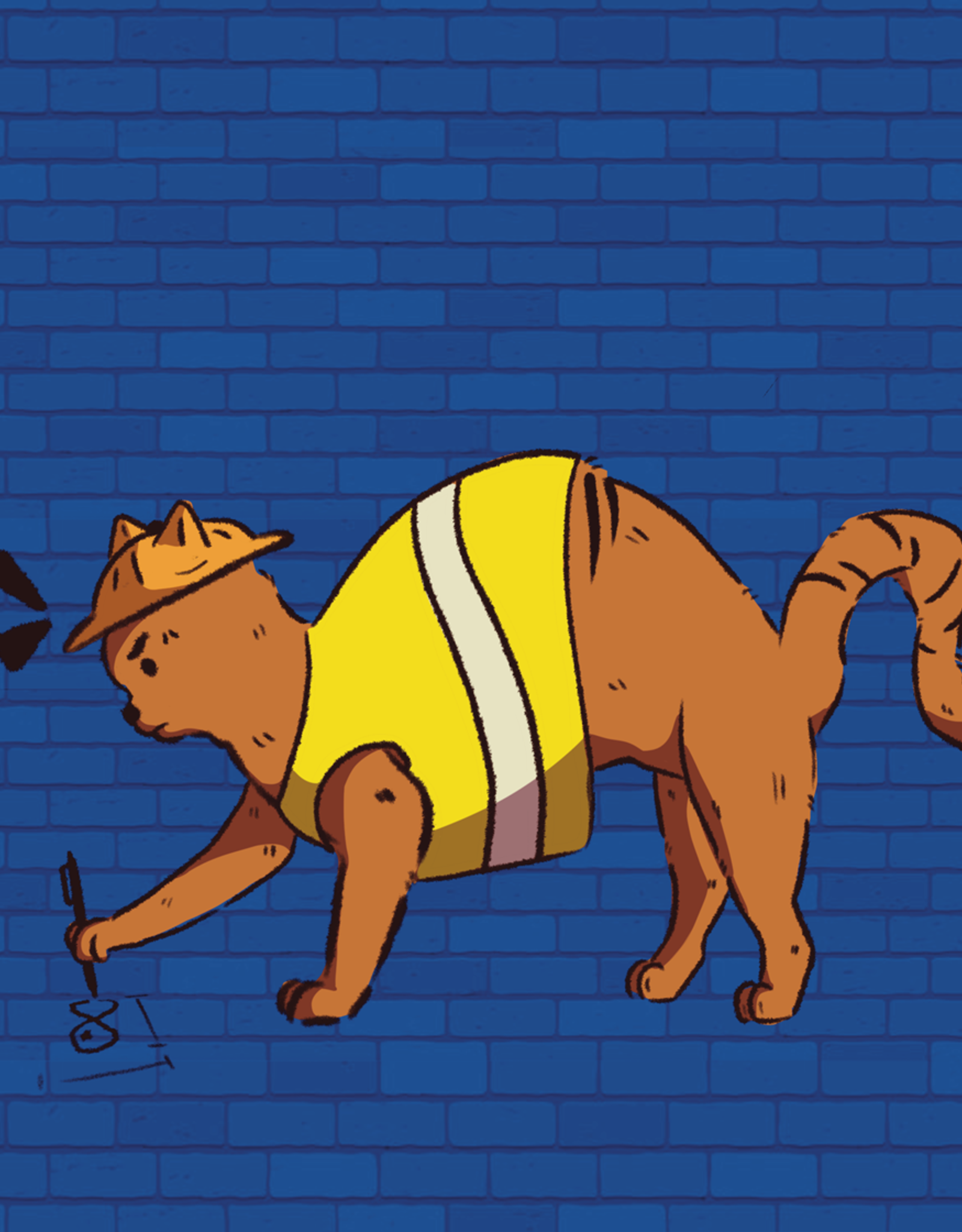 "Construction Cat #5" print by Andrea Magdaleno