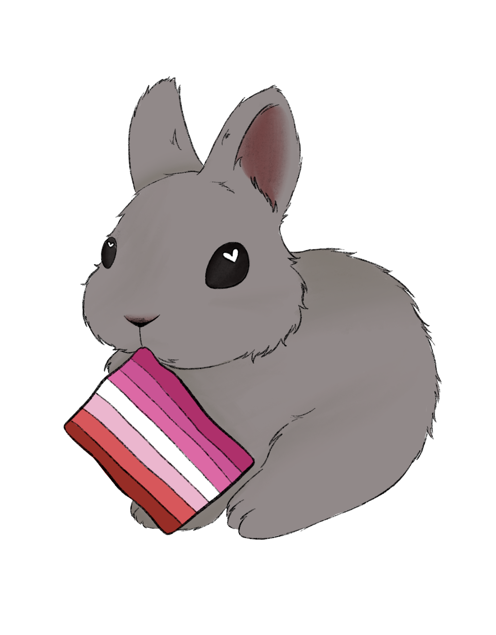 "Lesbian Bunny" sticker by Devil Horns Art