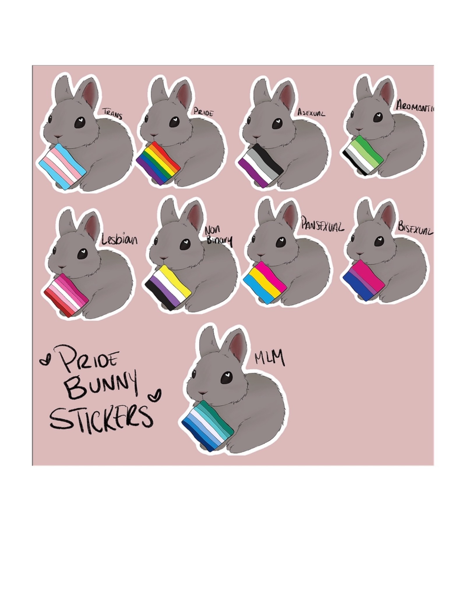 "MLM Bunny" sticker by Devil Horns Art