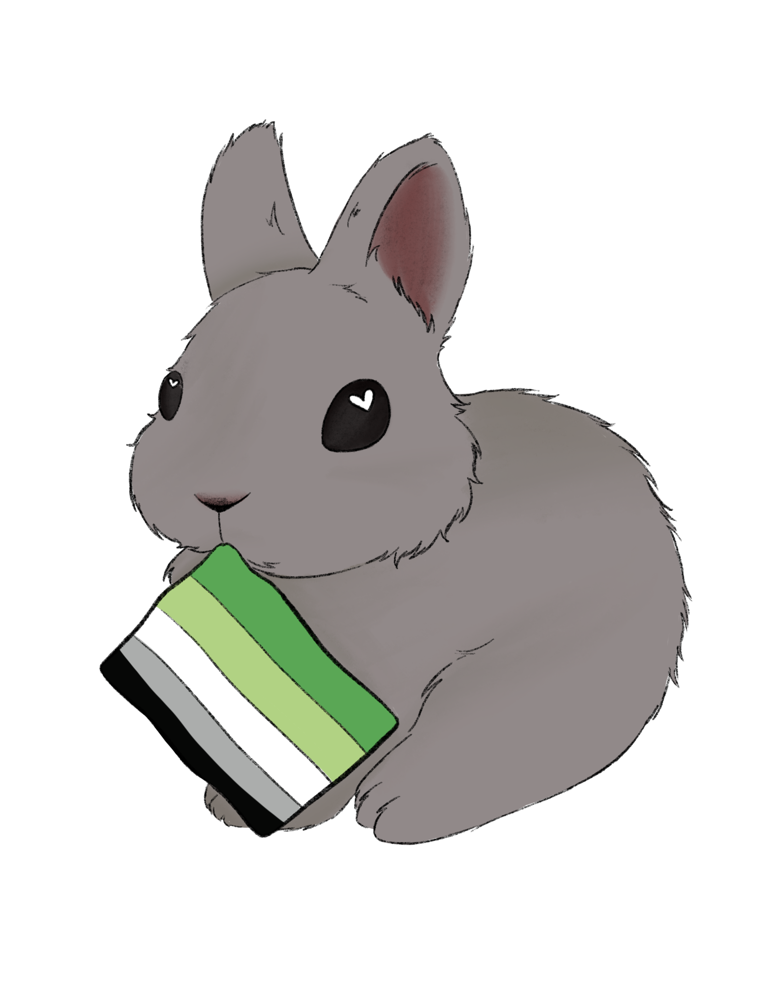 "Aromantic Bunny" sticker by Devil Horns Art
