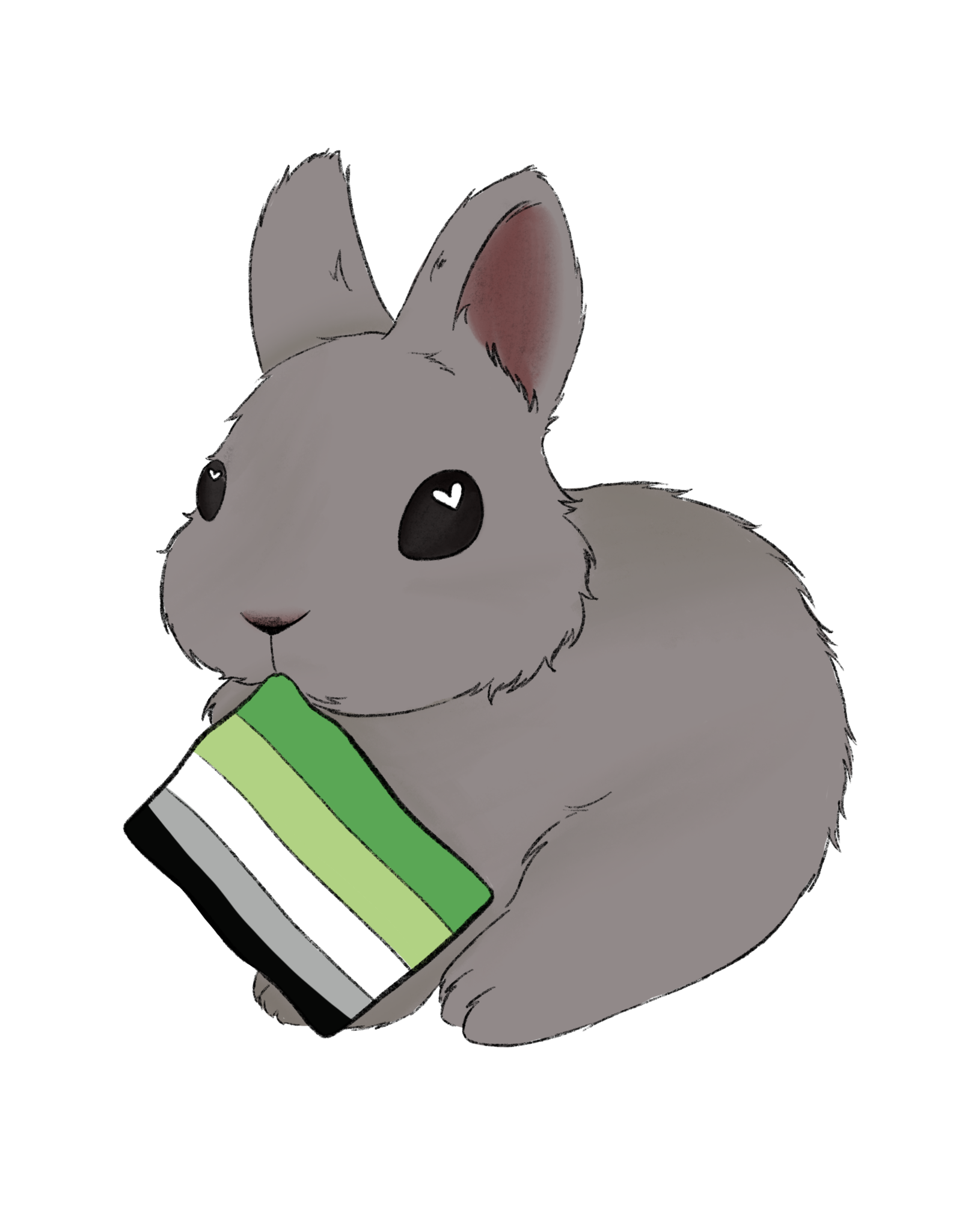 "Aromantic Bunny" sticker by Devil Horns Art