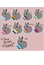 "Non-Binary Bunny" sticker by Devil Horns Art