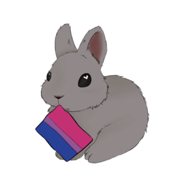 "Bisexual Bunny" sticker by Devil Horns Art