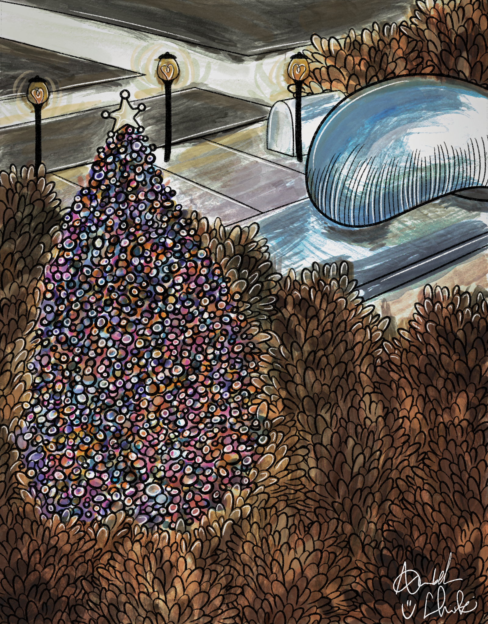 "Winter in Millennium Park" digital print by Anabelle Chinski