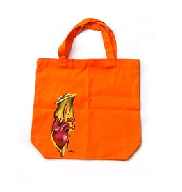 AMCV Orange Painted Tote Bag by AMCV