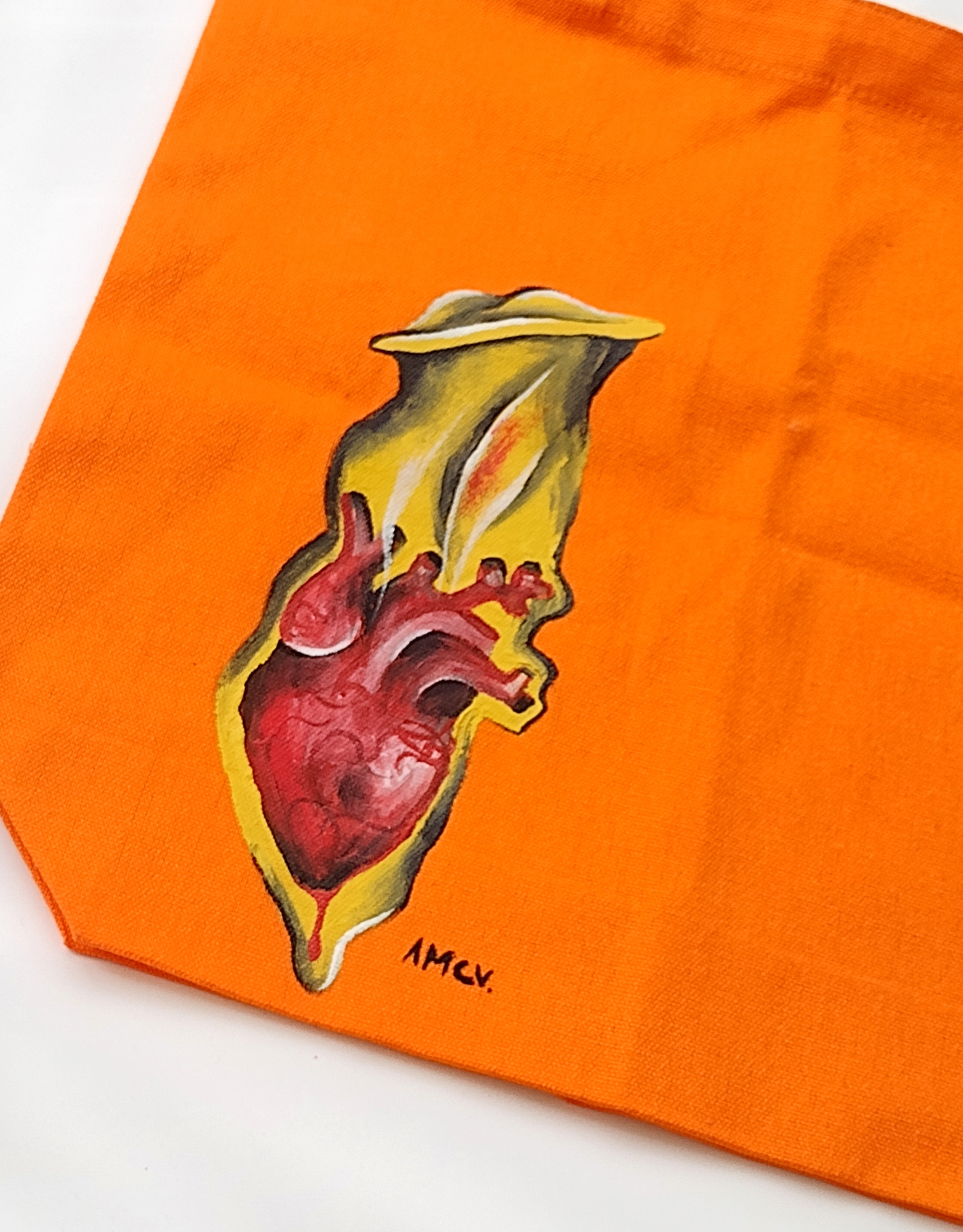 AMCV Orange Painted Tote Bag by AMCV