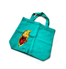 AMCV Teal Painted Tote Bag by AMCV