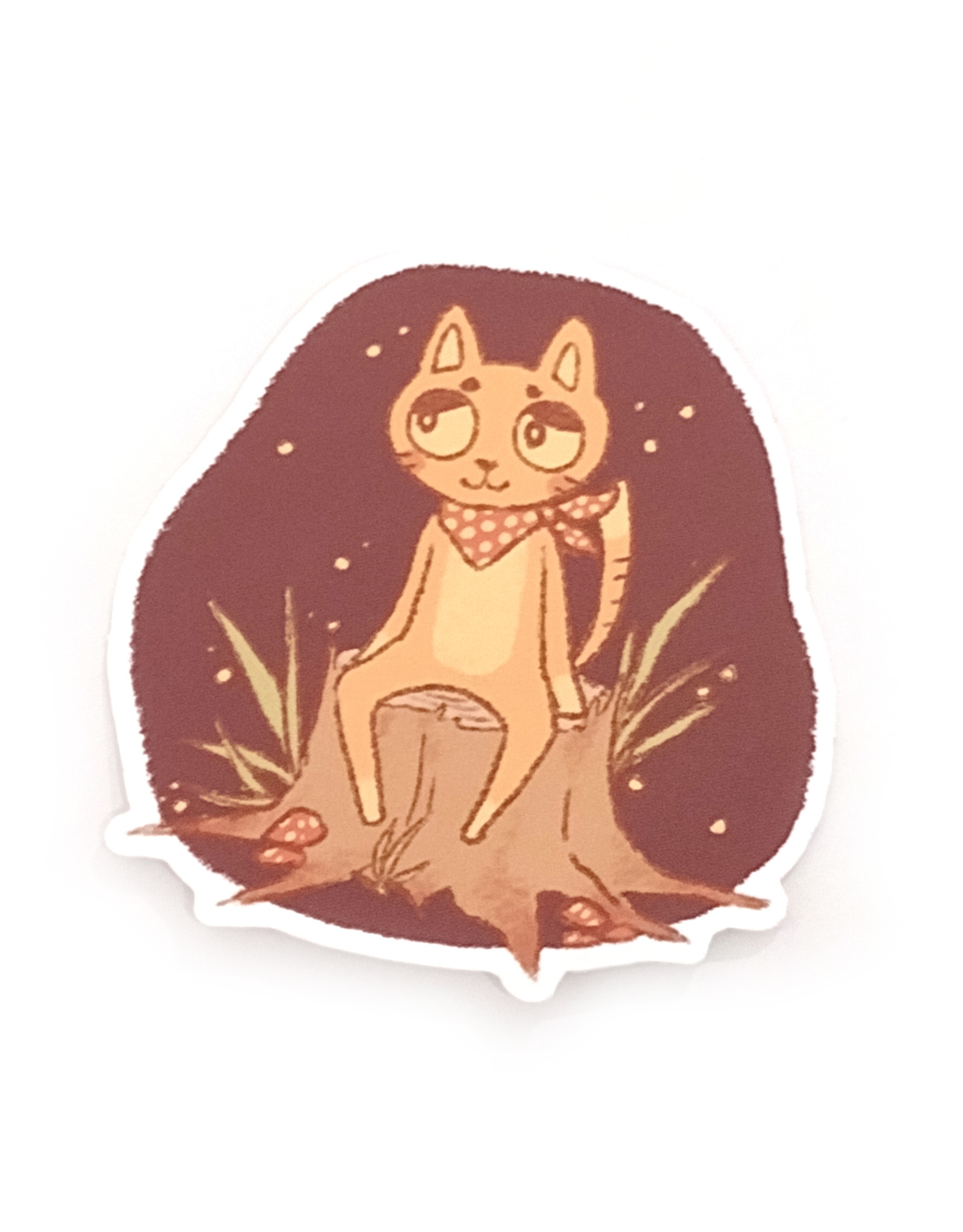 "Autumn kitty" matte vinyl sticker by Skellulite