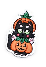 Spooky Pumpkin Kitten sticker by Angie Olivares