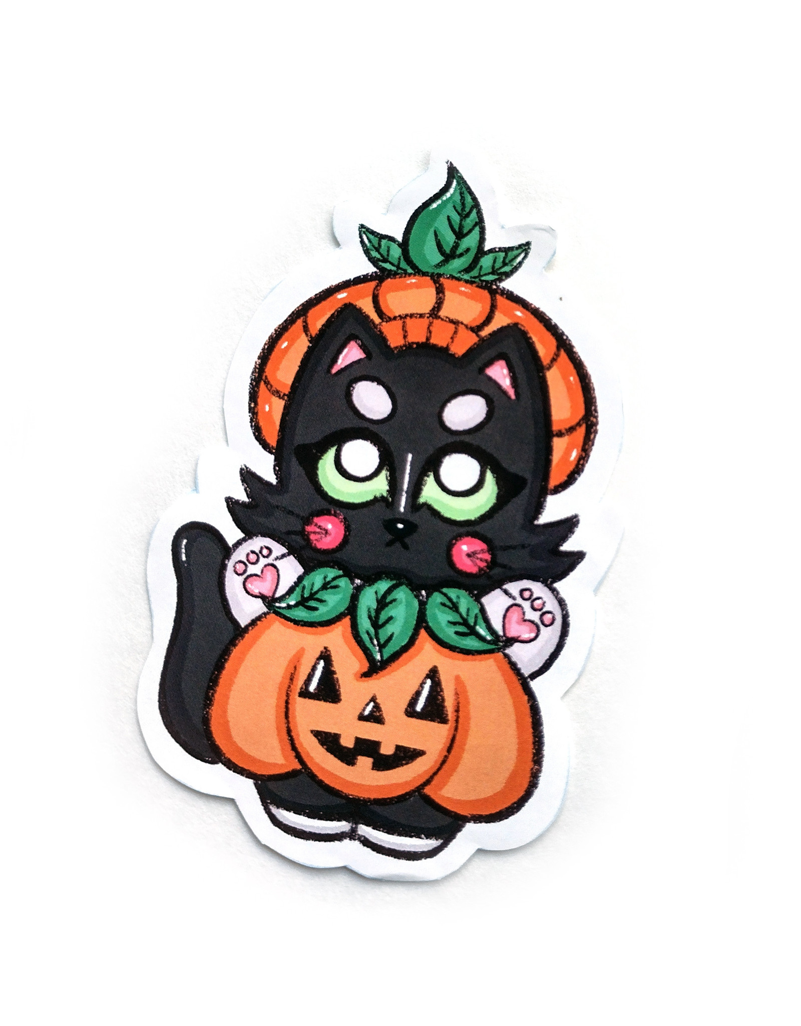 Spooky Pumpkin Kitten sticker by Angie Olivares