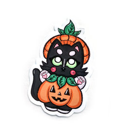 Spooky Pumpkin Kitten sticker by Angie Olivares