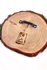 "Skull" wood burned plaque with moss additions by Skellulite