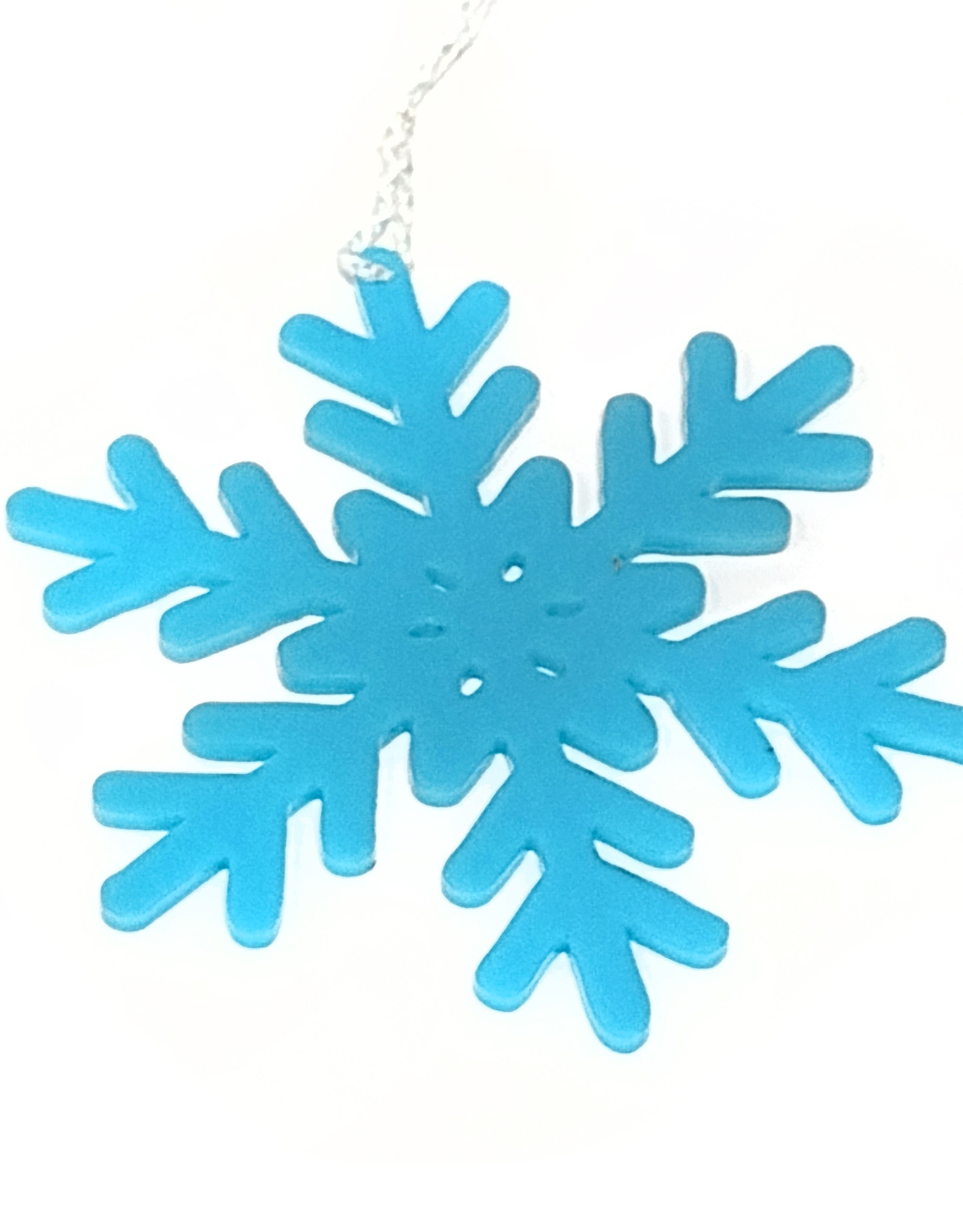 "Snowflake" Blue Acrylic Ornament by Hannah Brumfield