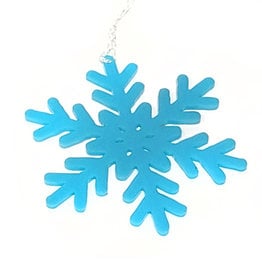 "Snowflake" Blue Acrylic Ornament by Hannah Brumfield