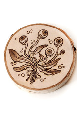 "Eye Bouquet" woodburnt plaque by Skellulite