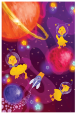 "Astro Ducks!" poster (12" x 18") by Dahlia Pena