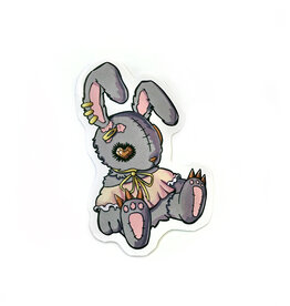 Broken Bunny Sticker (Dark) by Nick Hides Art