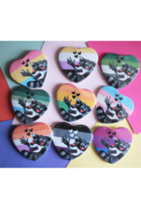 Pride Raccoon Heart Button! by KDominiqueArt