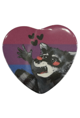 Pride Raccoon Heart Button! by KDominiqueArt