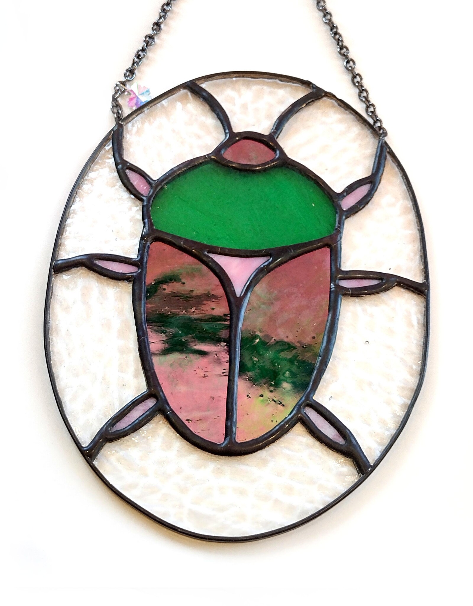 Lovely Beetle -(clear) Stained Glass by Carley Brown