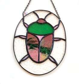 Lovely Beetle -(clear) Stained Glass by Carley Brown
