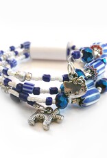 Blue and White Coiled Bracelet by Muur Jewels