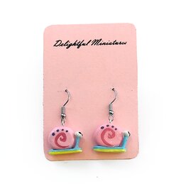 Garry The Snail Earrings by Delightful Miniatures