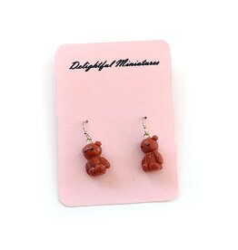 Teddy Bear Earrings by Delightful Miniatures